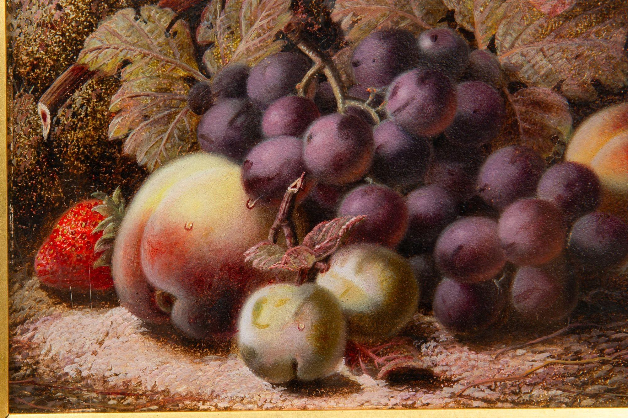 Feines Paar englischer viktorianischer Obststilllebengemälde von Oliver Clare (Farbe) im Angebot