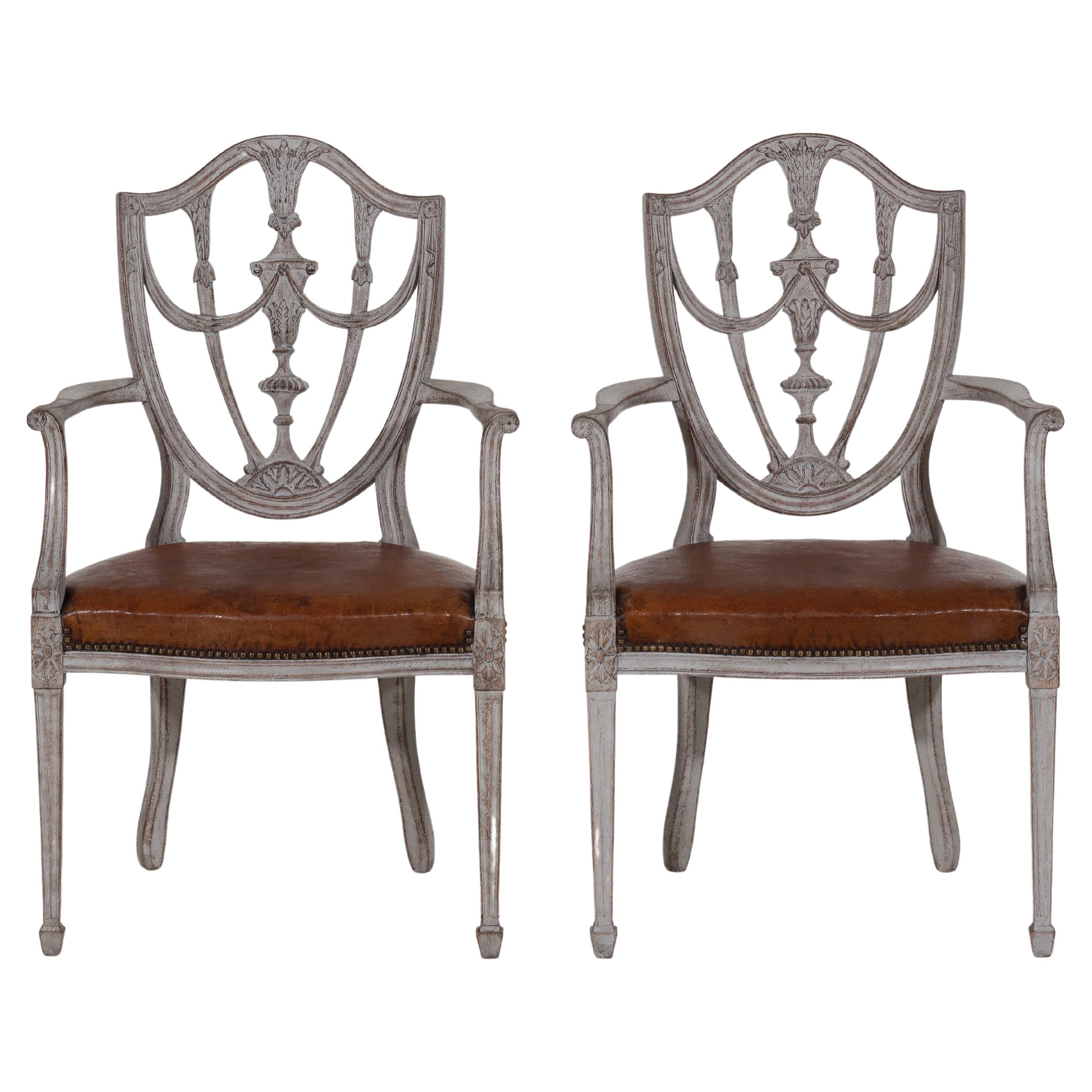 Fine pair of European armchairs, 19th C. For Sale