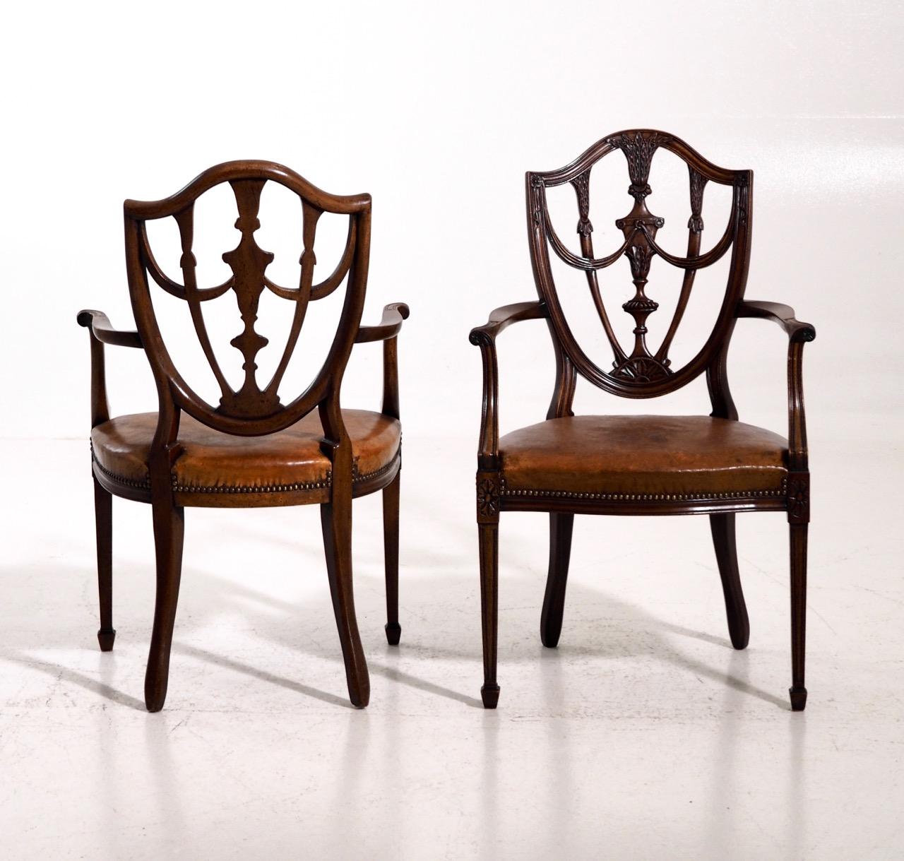 Fine Pair of European Mahogany Armchairs, circa 1880 2