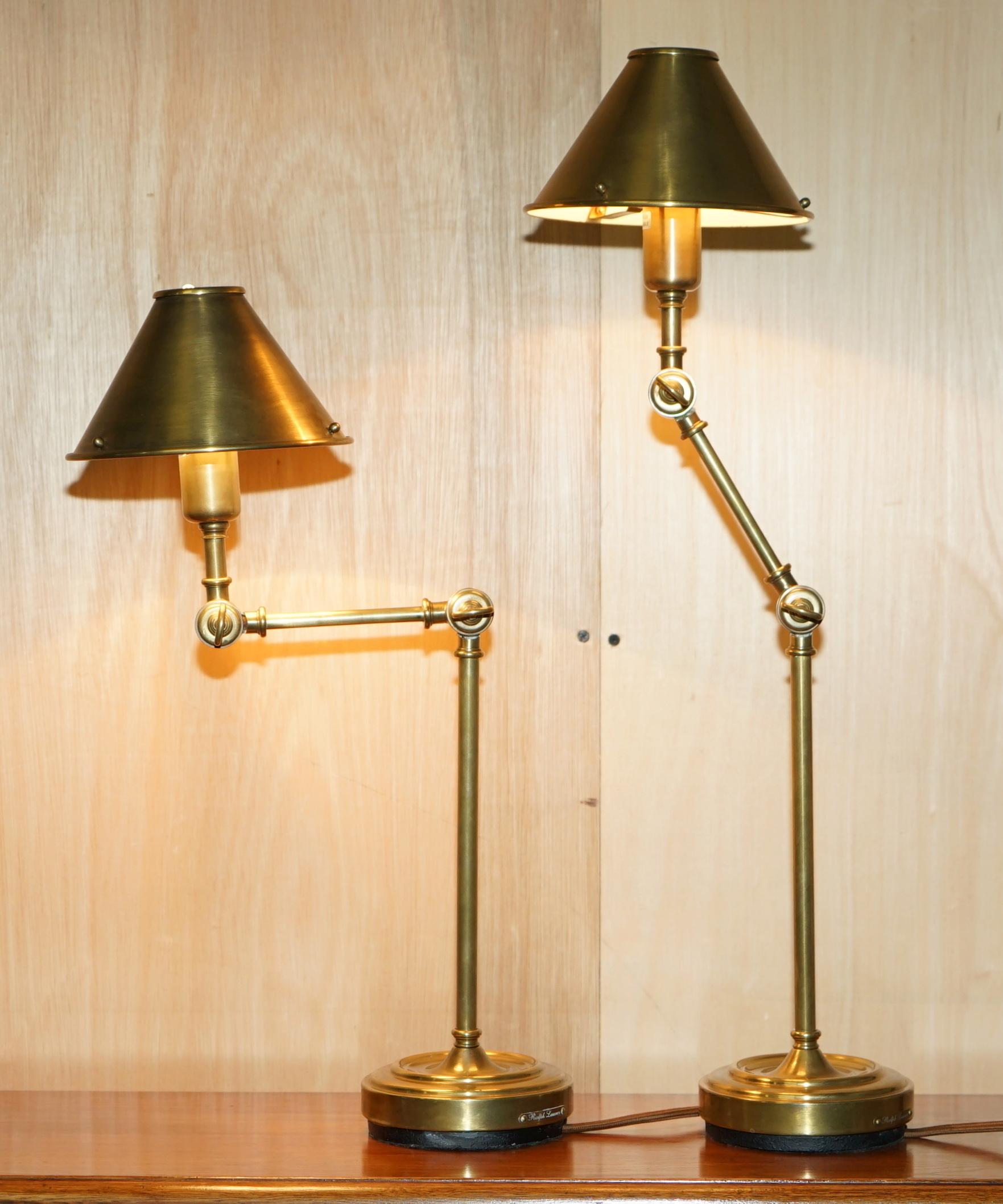 Art Deco FINE PAIR OF EX DISPLAY RALPH LAUREN ANETTE ARTICULATED & ADJUSTABLE TABLE LAMPs