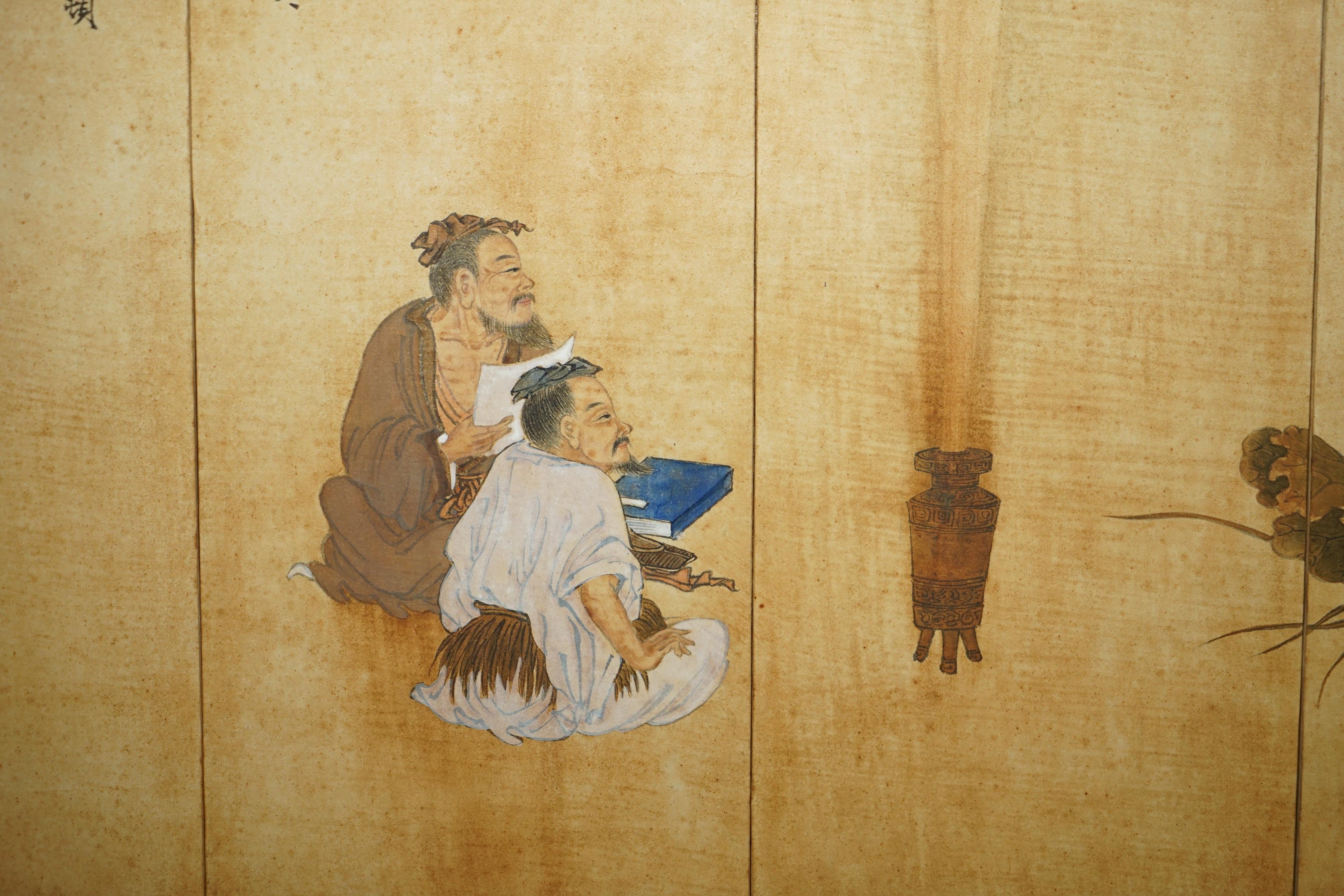 FINE PAIR OF EXTRA LARGE BOISTEROUS EXPLOITS OF THE DRUNKEN IMMORTALS PAINTINGs For Sale 8