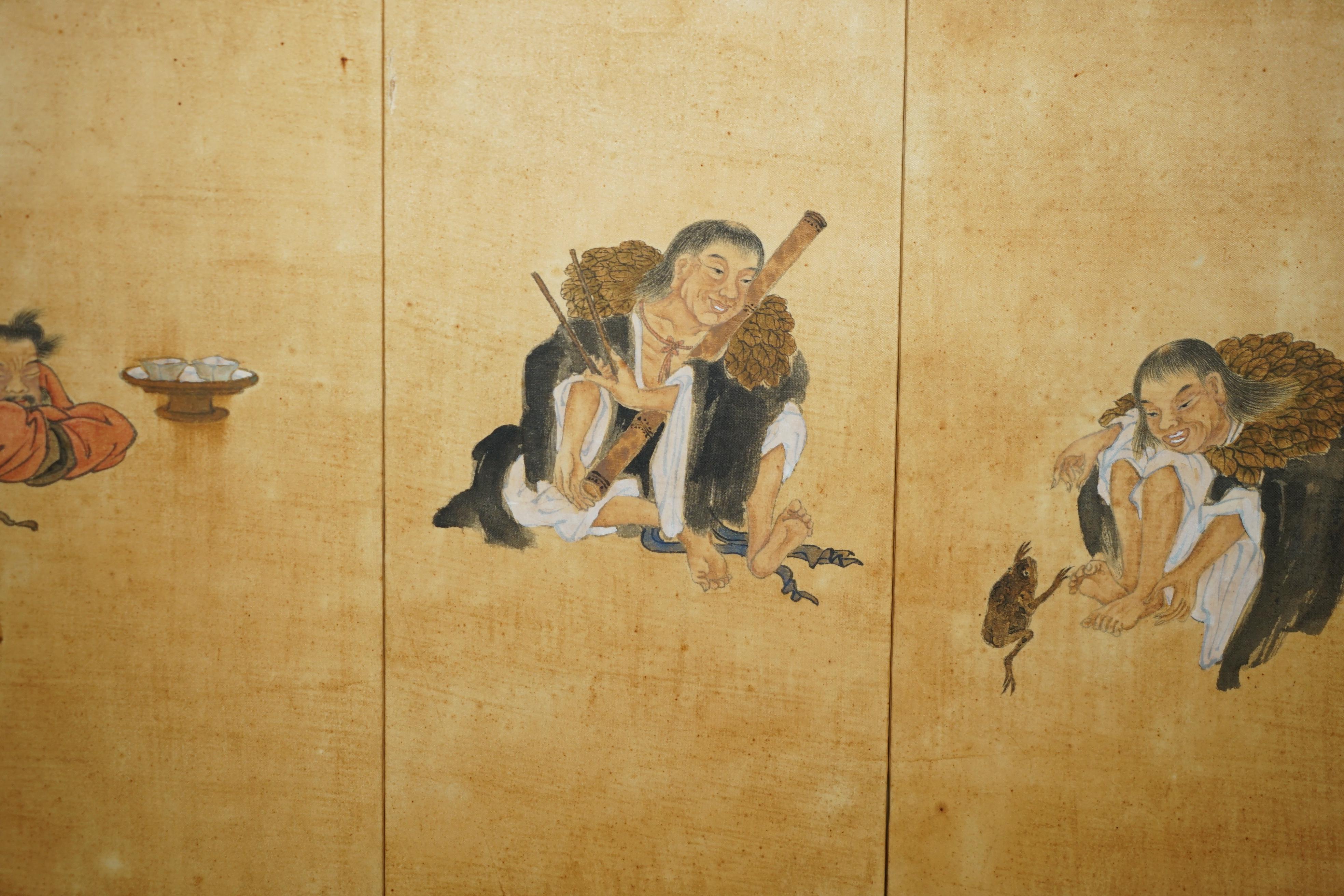 20th Century FINE PAIR OF EXTRA LARGE BOISTEROUS EXPLOITS OF THE DRUNKEN IMMORTALS PAINTINGs For Sale