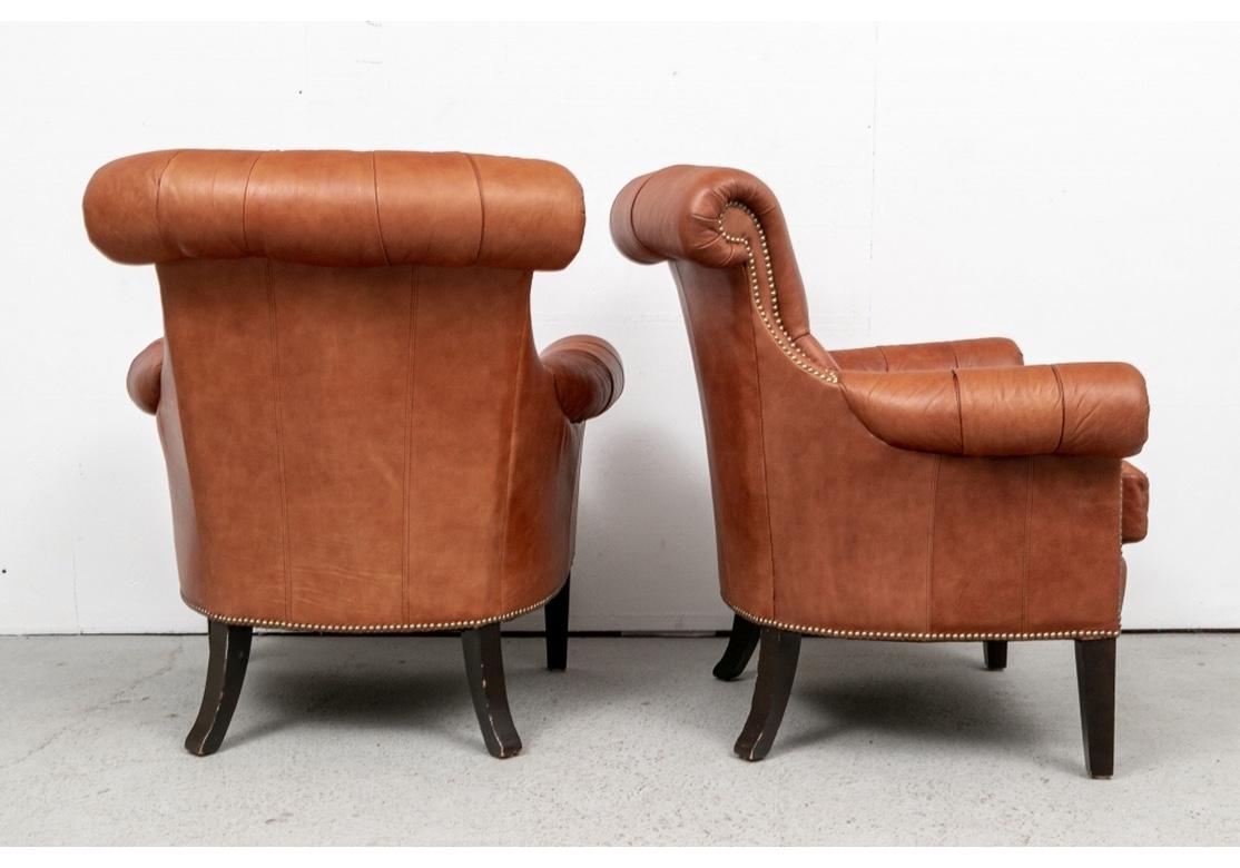 Fine Pair of Ferguson Copeland Leather Club Chairs 5