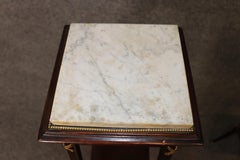 Pair of French Louis XVI Style Marble Top Bronze Mounted Plant Stands