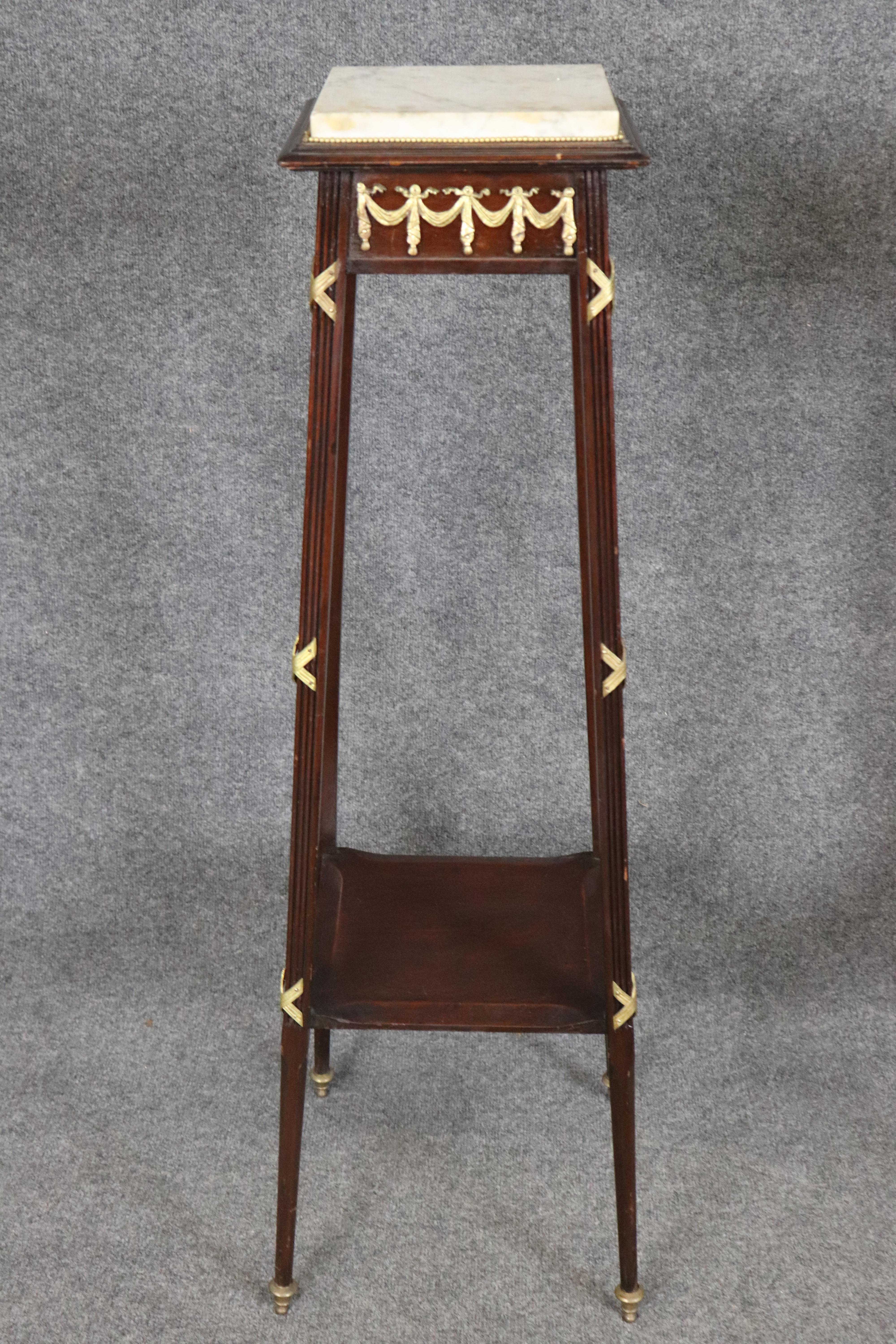 Fine Pair of Fine French Louis XVI Marble Top Bronze Mounted Planstands 1930s For Sale 3