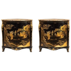 Fine Pair of French Bronze Mounted Chinoiserie Encoignures