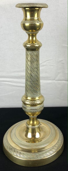 Fine Pair of Early 19th Century Empire Gilt Bronze Candlesticks