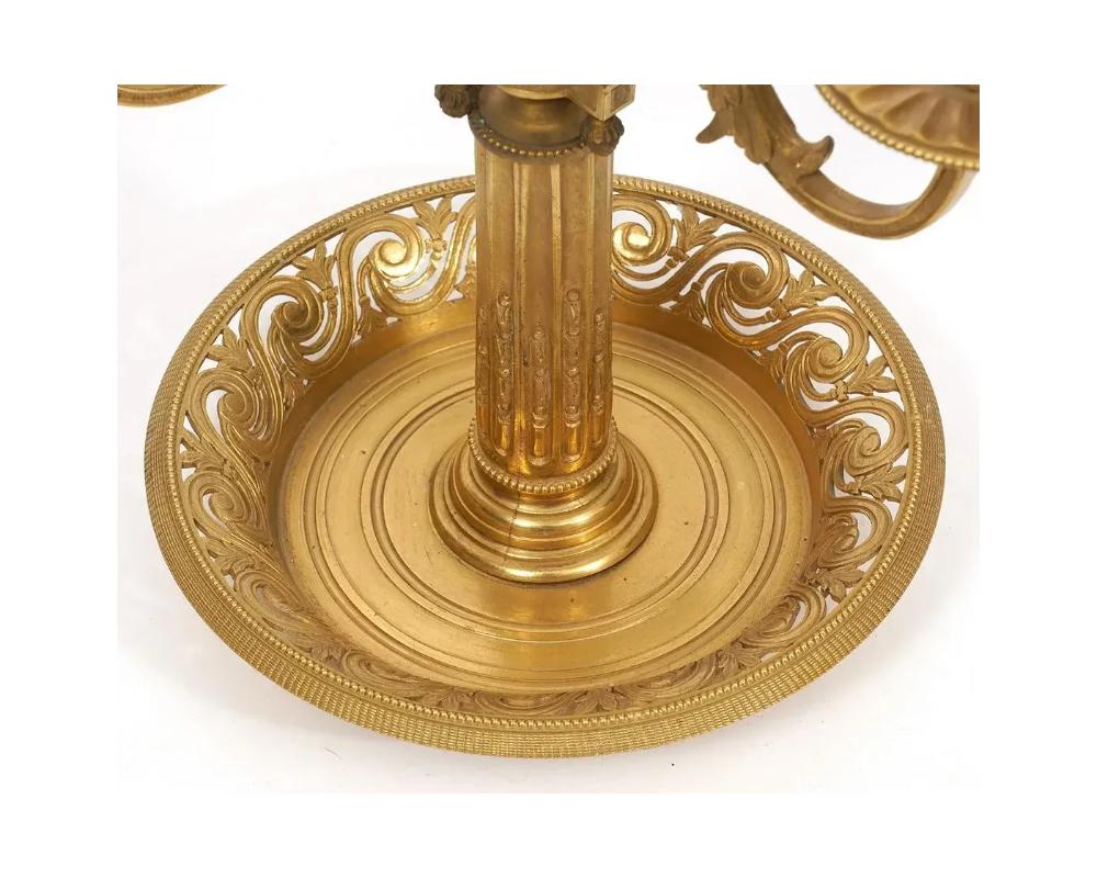 XIXe siècle Paire de lampes Bouillotte en bronze doré, 19ème siècle en vente