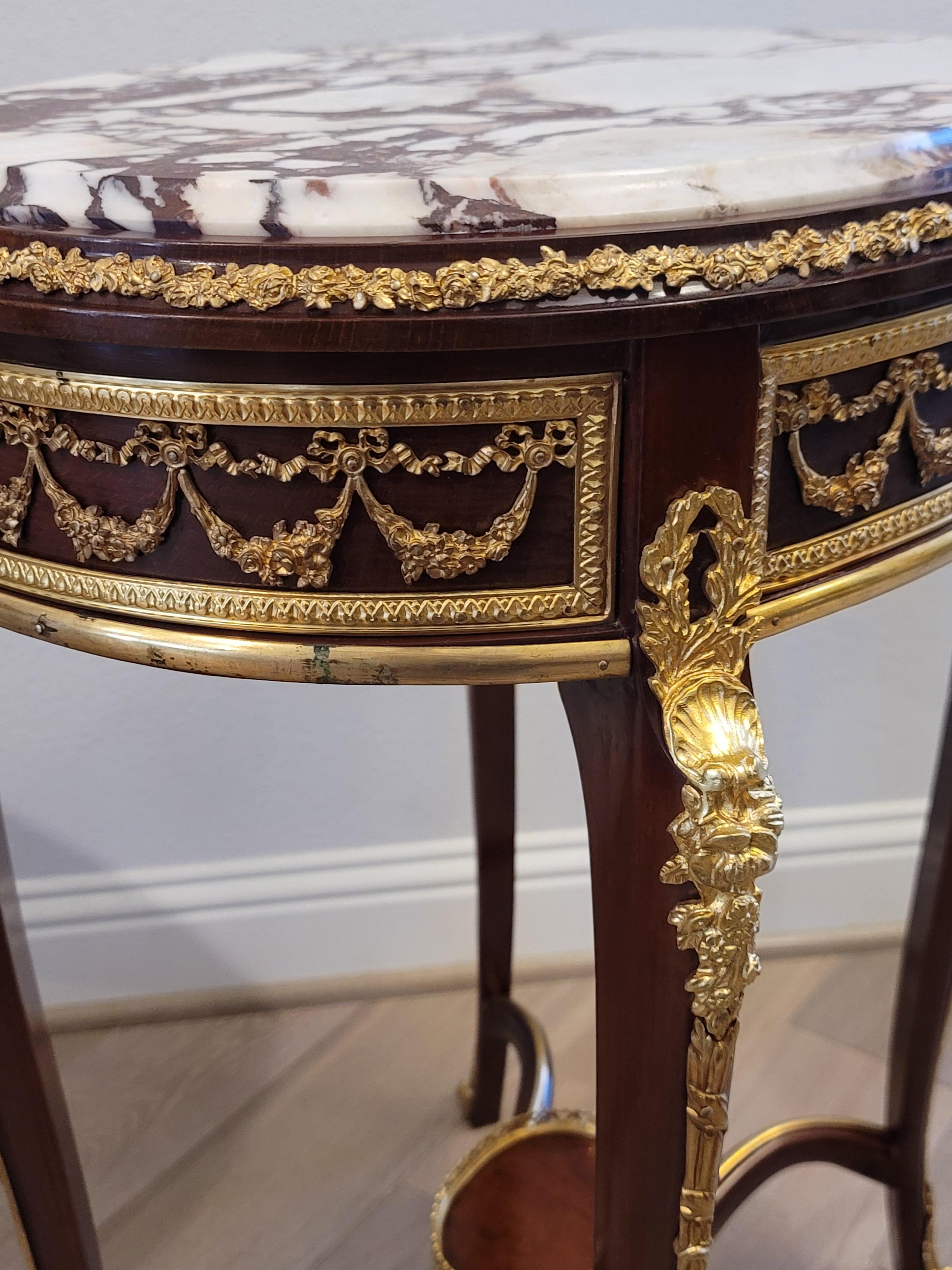 Fine Pair of French Louis XV Style Francois Linke Attrib. Side Tables For Sale 4