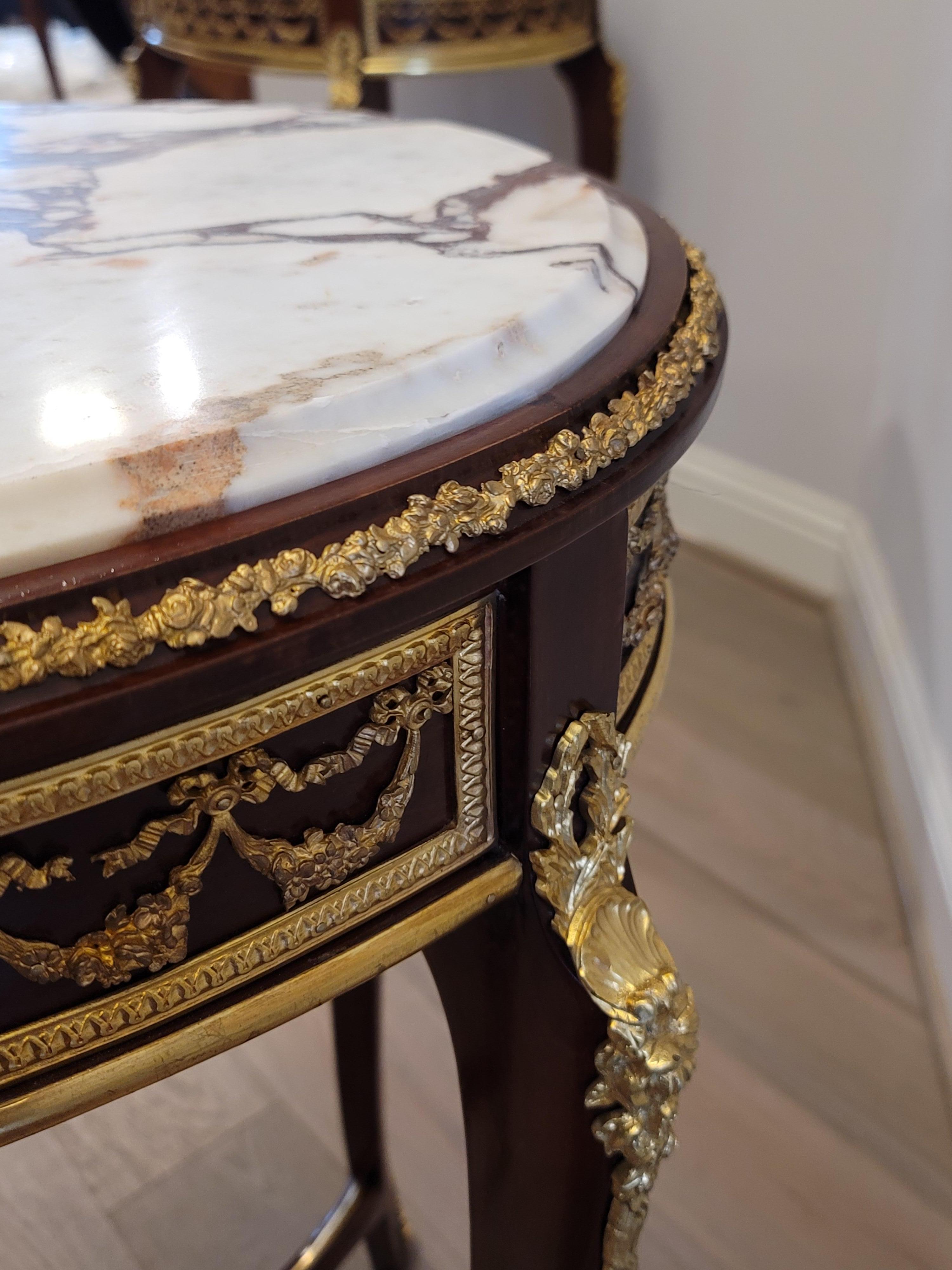 Fine Pair of French Louis XV Style Francois Linke Attrib. Side Tables For Sale 5