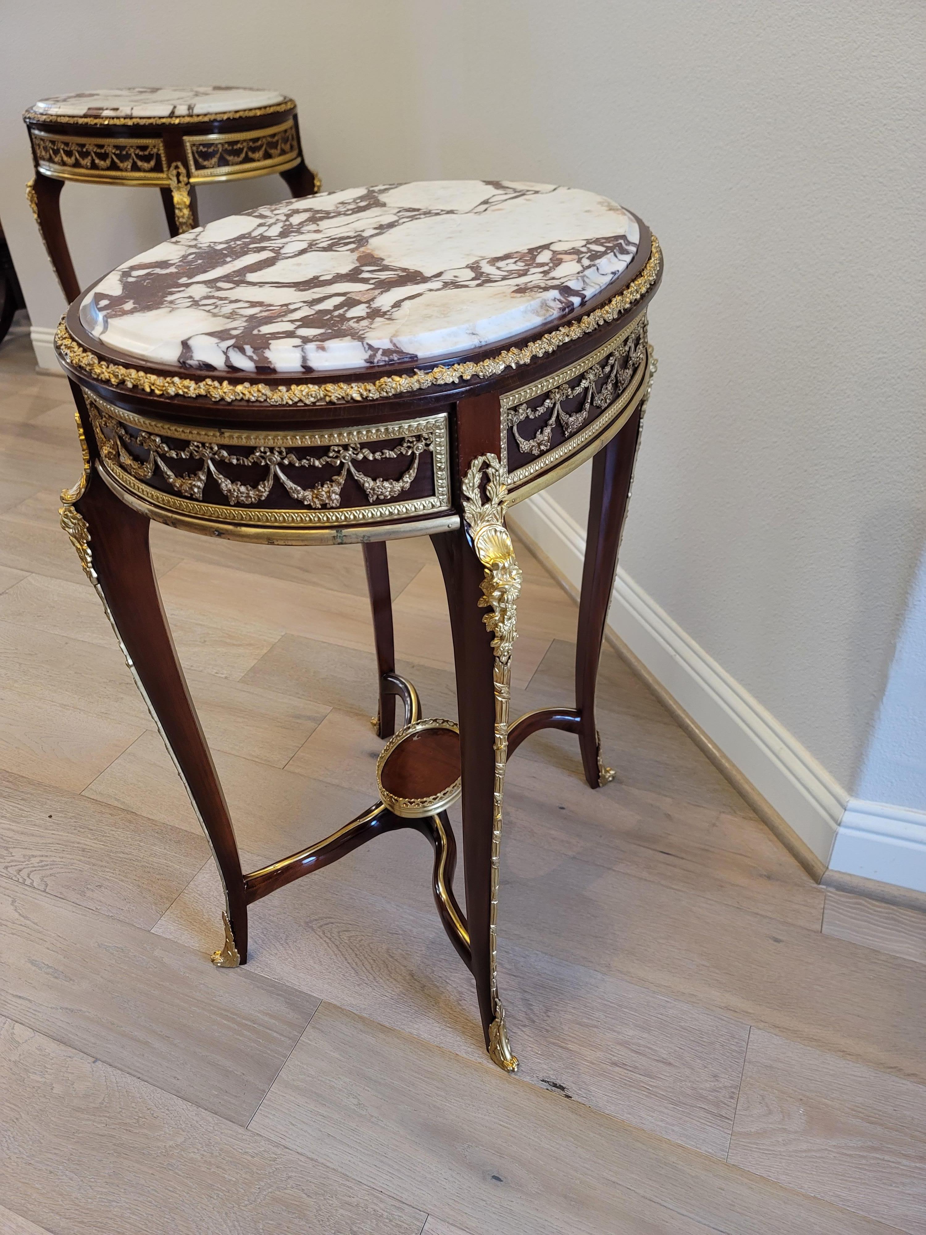Fine Pair of French Louis XV Style Francois Linke Attrib. Side Tables For Sale 11