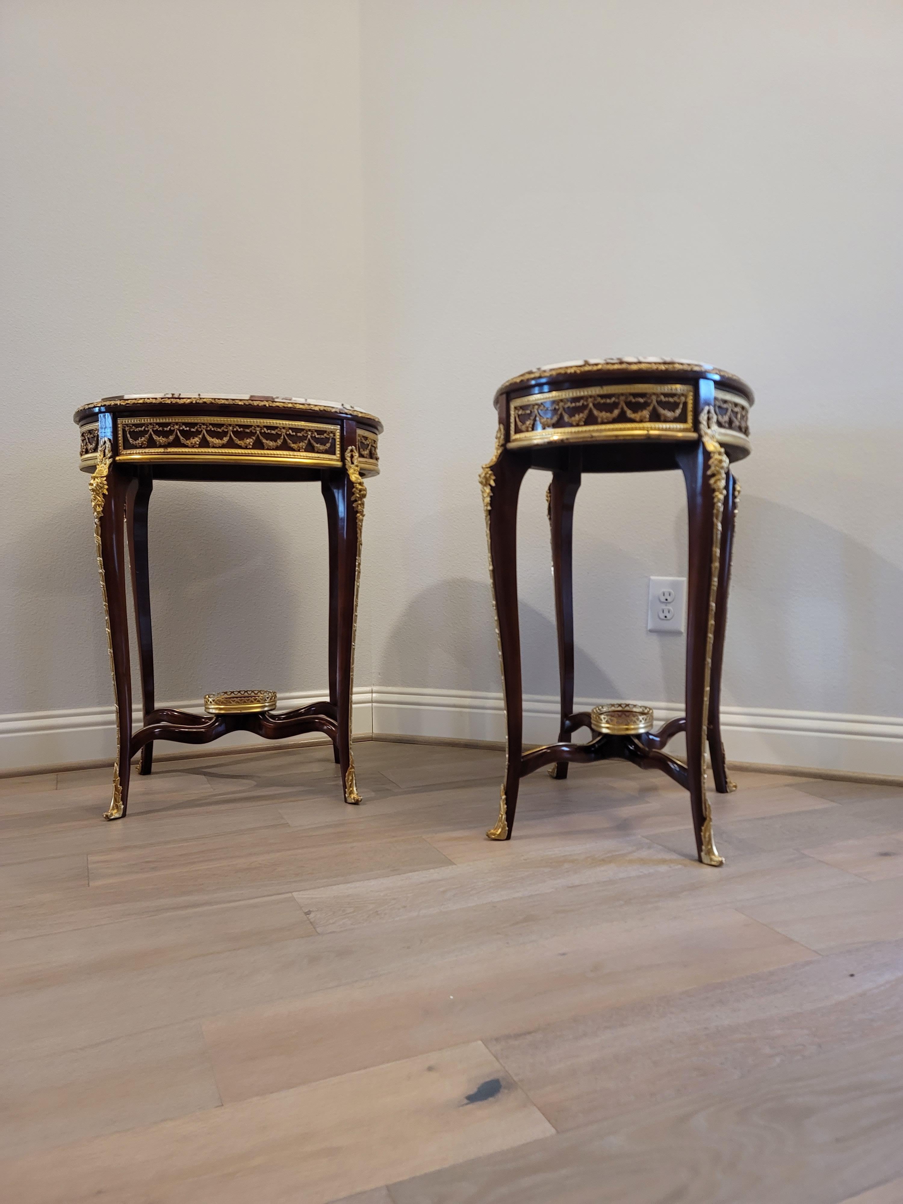 Fine Pair of French Louis XV Style Francois Linke Attrib. Side Tables For Sale 13