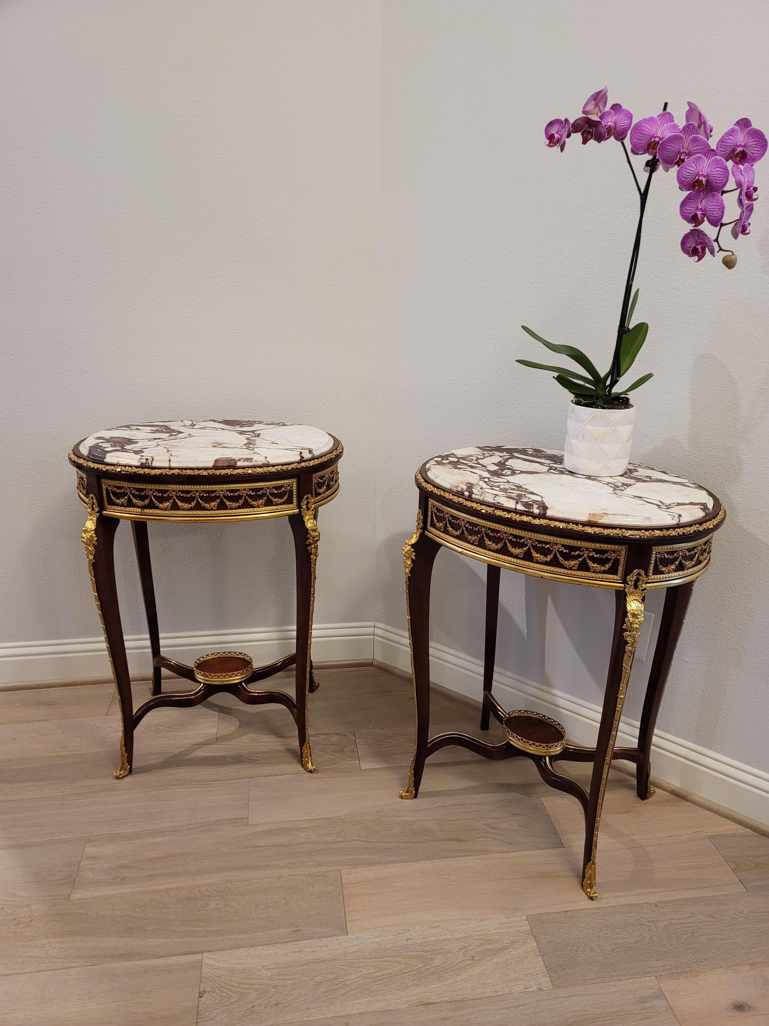 Fine Pair of French Louis XV Style Francois Linke Attrib. Side Tables For Sale 14