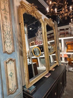 Fine Pair of French Louis XVI Gilt-Wood Mirrors