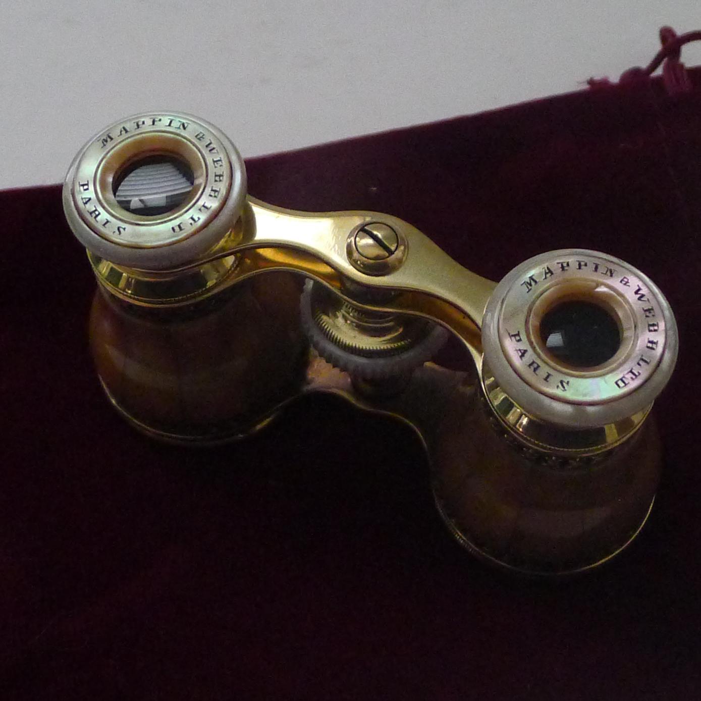 Brass Fine Pair of French Opera Glasses, Mappin & Webb, Paris