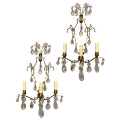 Fine Pair Of French Rock Crystal Wall Sconces