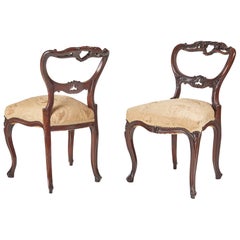 Fine Pair of French Victorian Rosewood Side Chairs