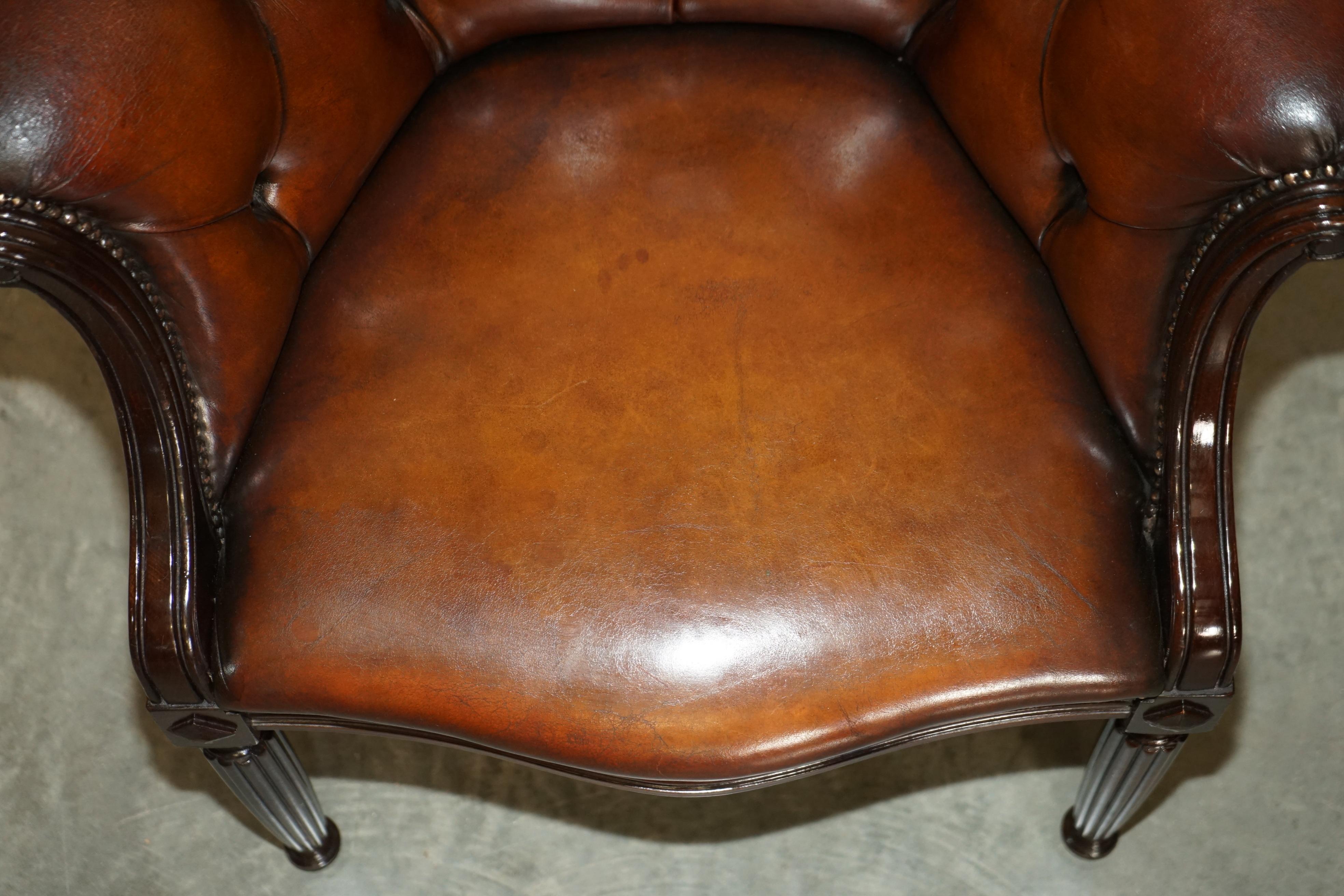 Fine Pair of Fully Restored Vintage Chesterfield Hand Dyed Tub Club Armchairs 6