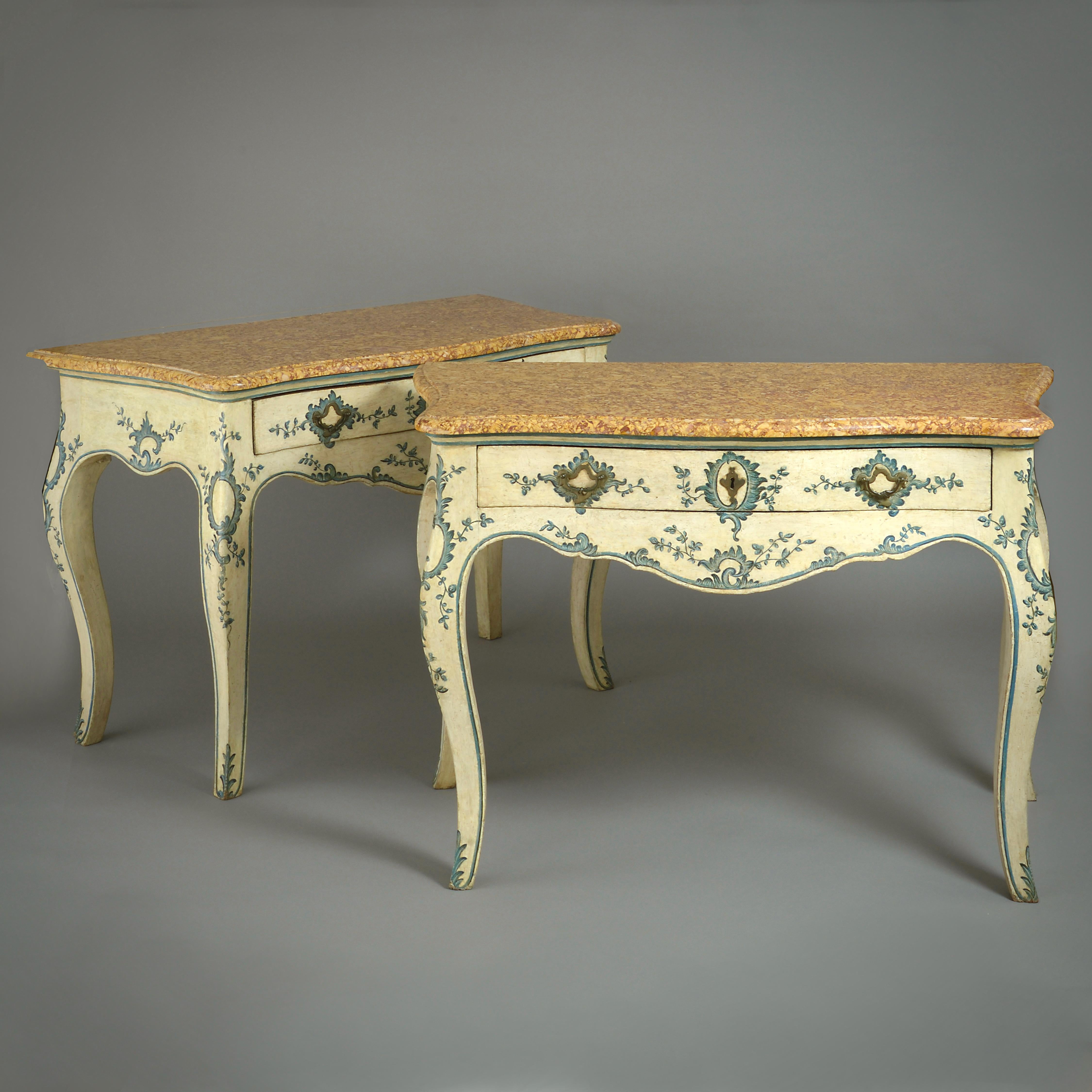 Fine Pair of Genoese Painted Side Tables In Good Condition For Sale In London, GB