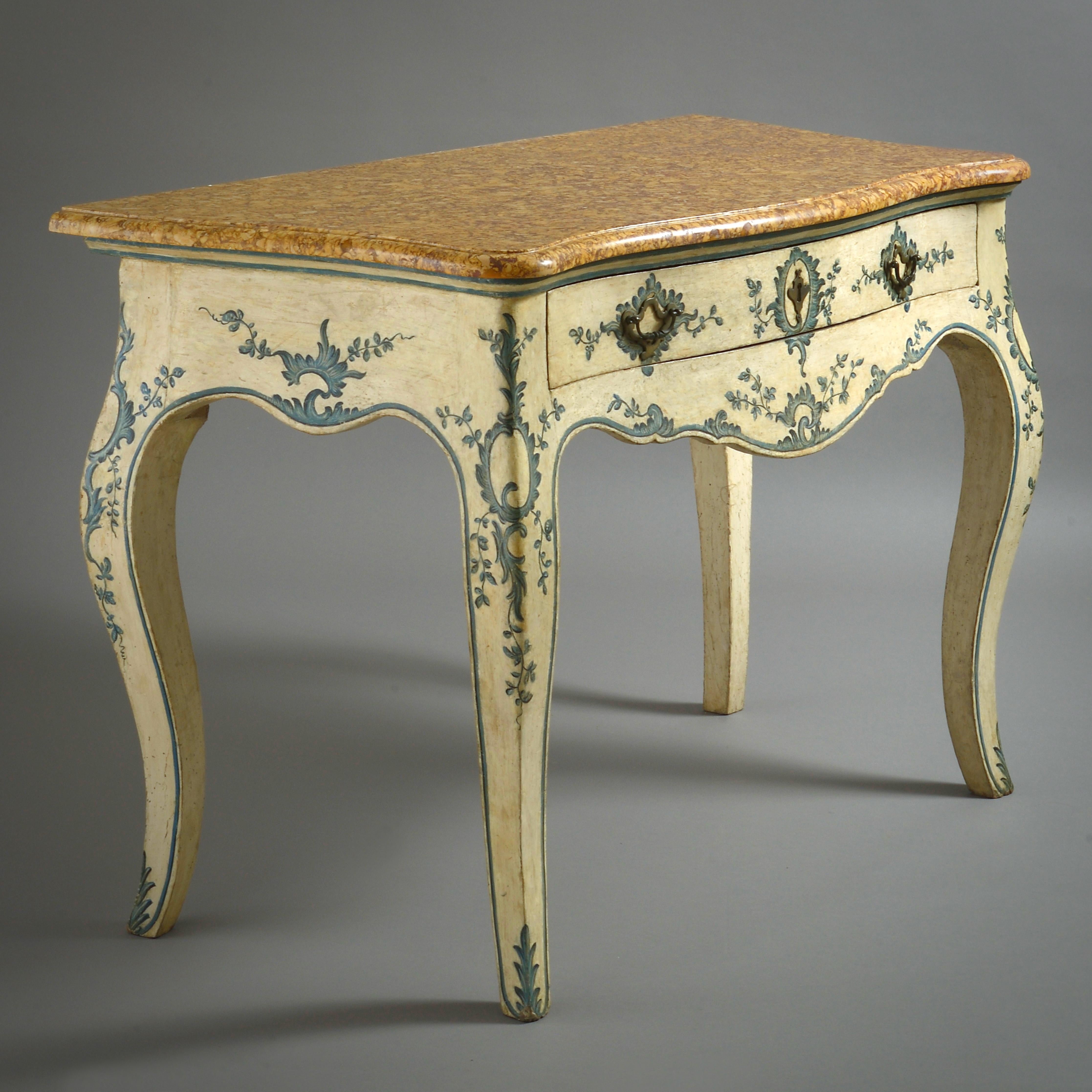 18th Century and Earlier Fine Pair of Genoese Painted Side Tables For Sale