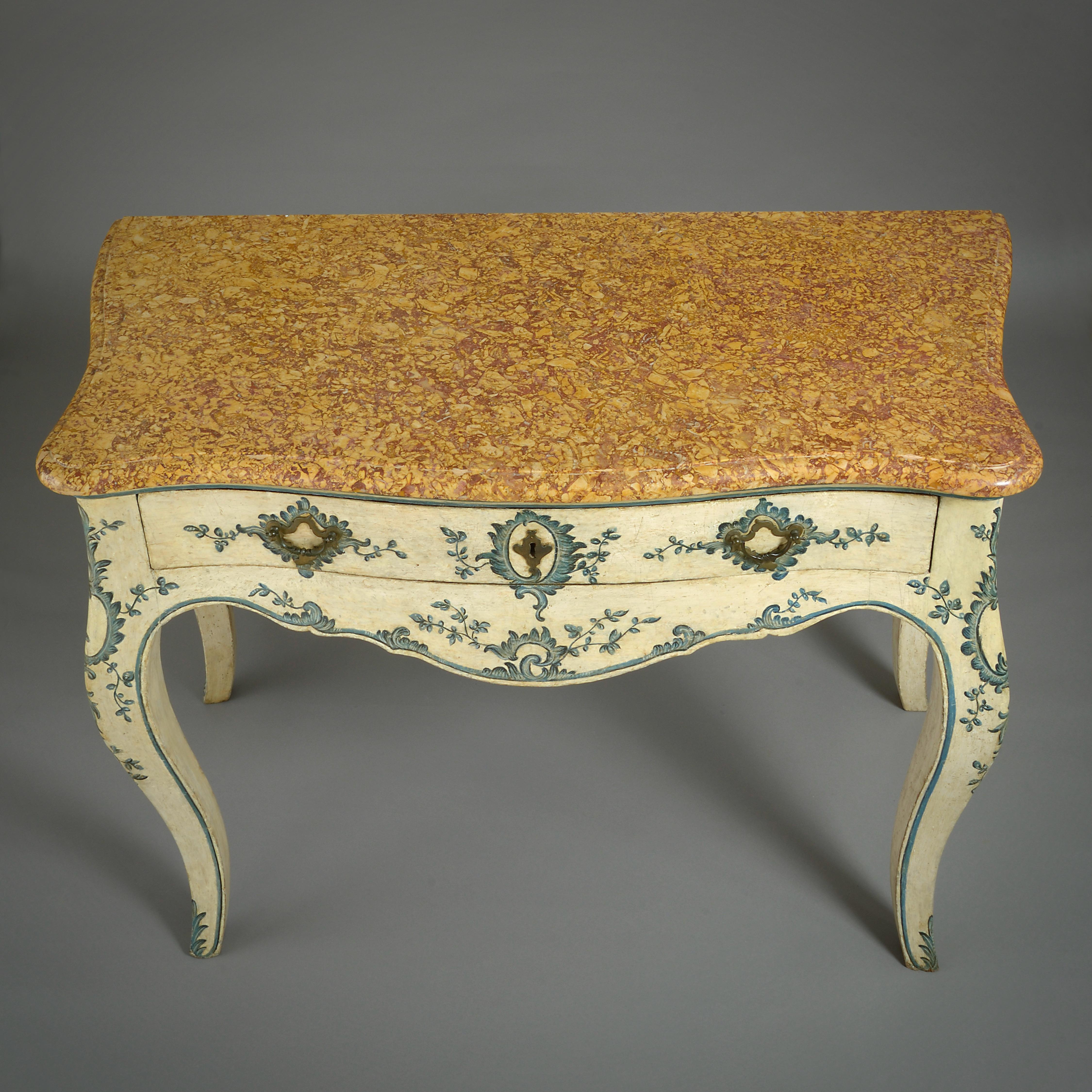 Fine Pair of Genoese Painted Side Tables For Sale 1
