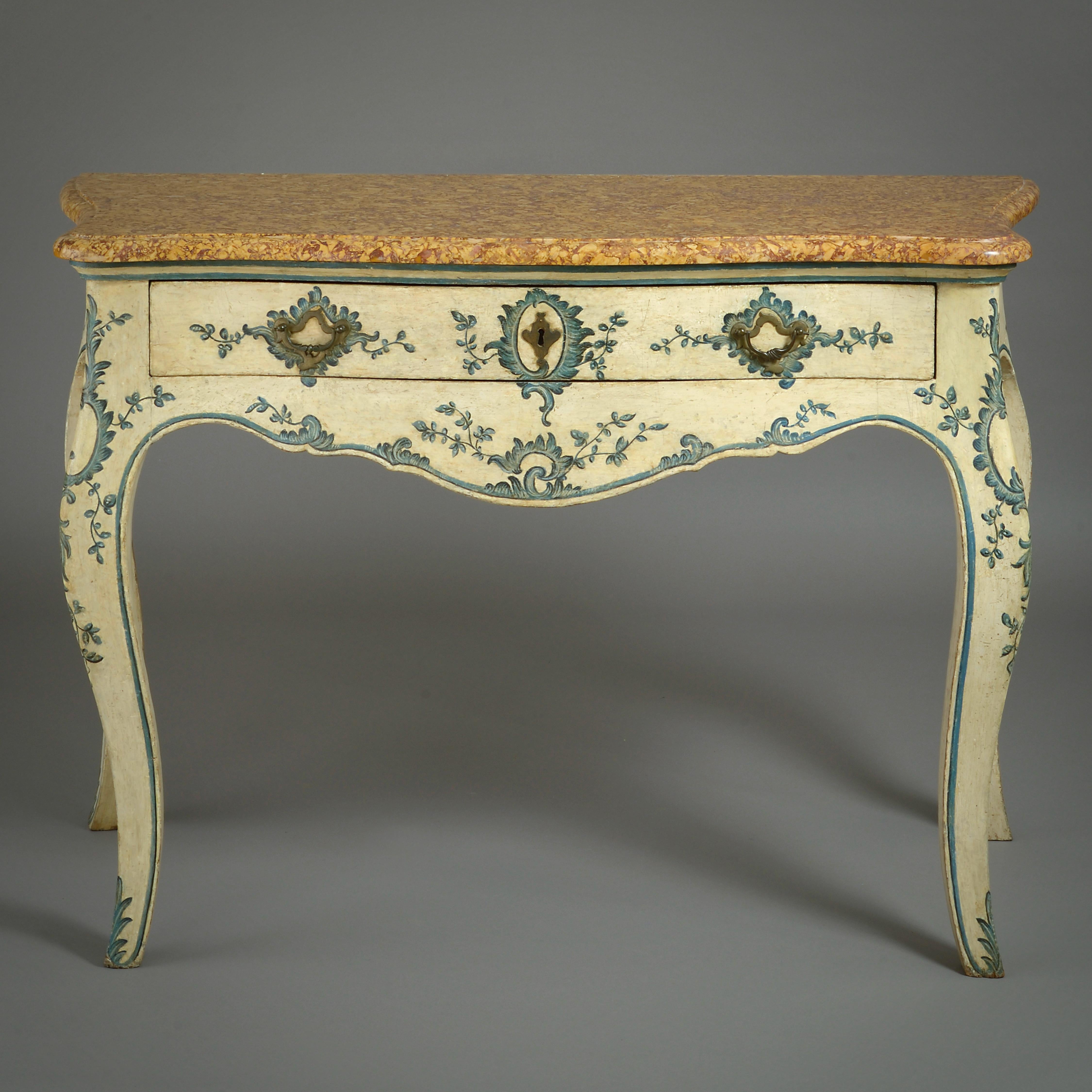 Fine Pair of Genoese Painted Side Tables For Sale 2