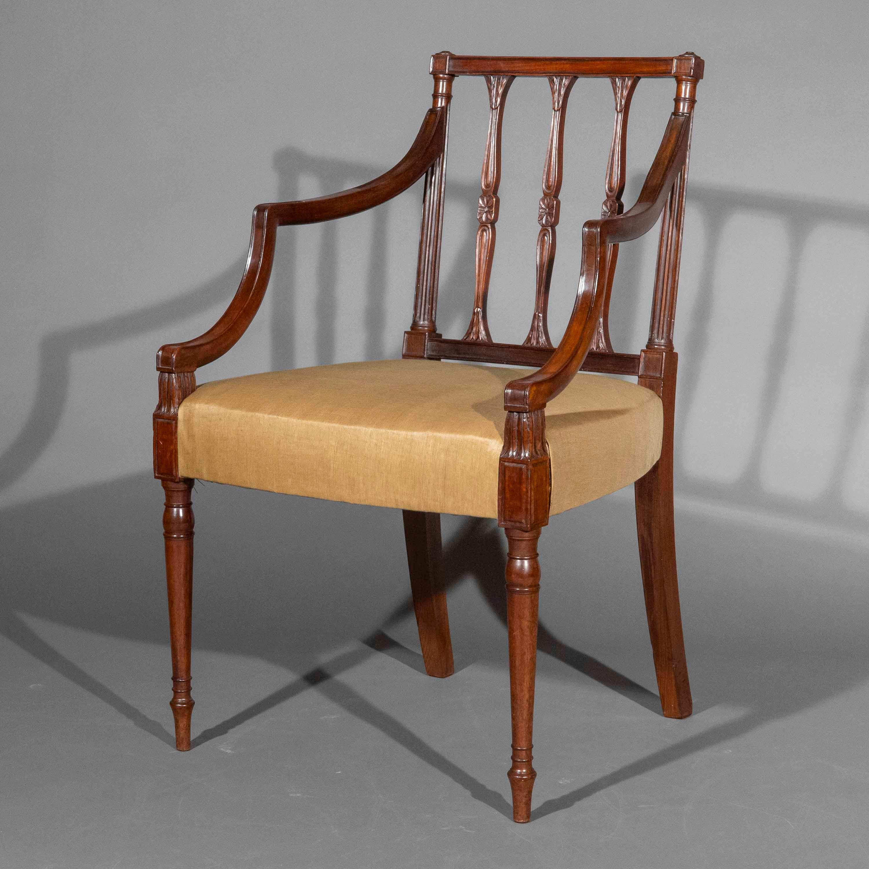 Européen Fauteuils George III du XVIIIe siècle Circa 1780 en vente