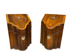 Fine Pair Of George III Mahogany And Crossbanded Cutlery Boxes