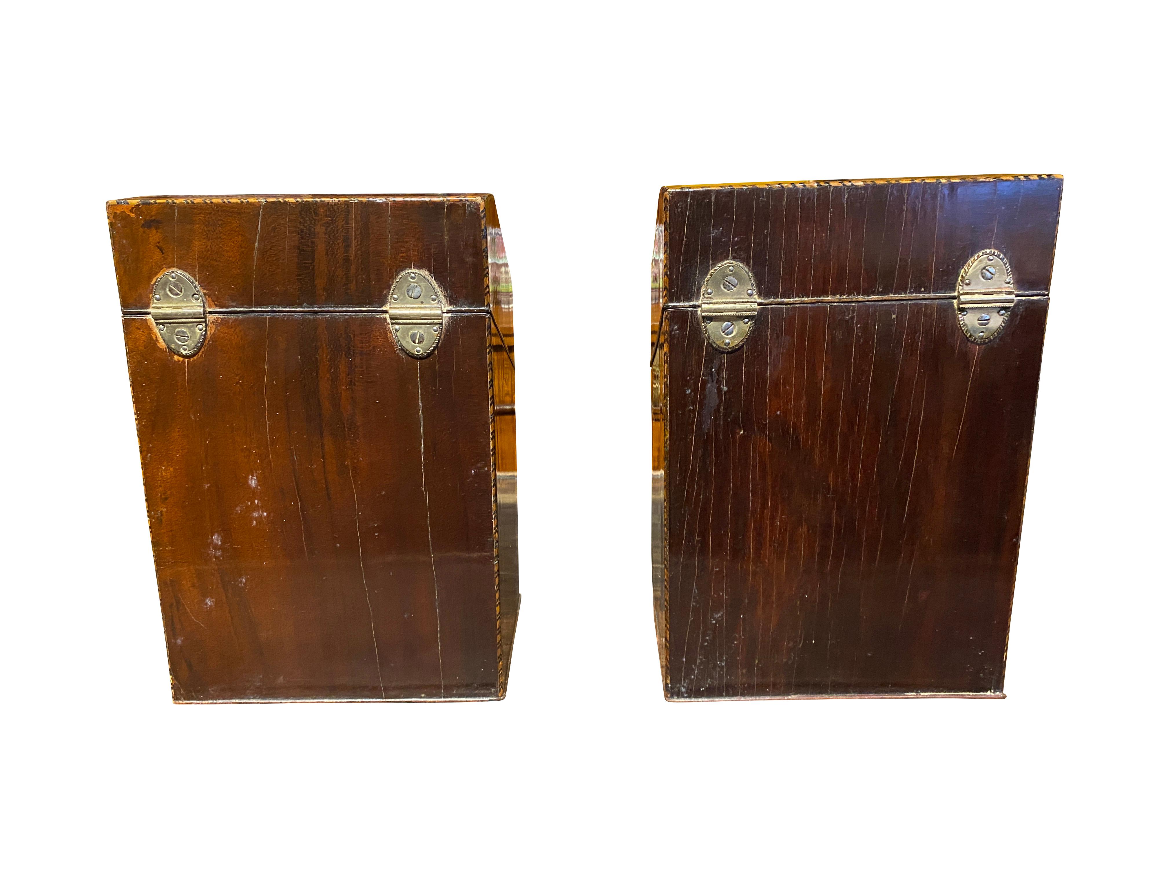 Fine Pair Of George III Mahogany And Crossbanded Cutlery Boxes 1