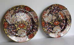 Fine Pair of Georgian Mason's Dinner Plates in Stocking Elephant's Foot Pattern