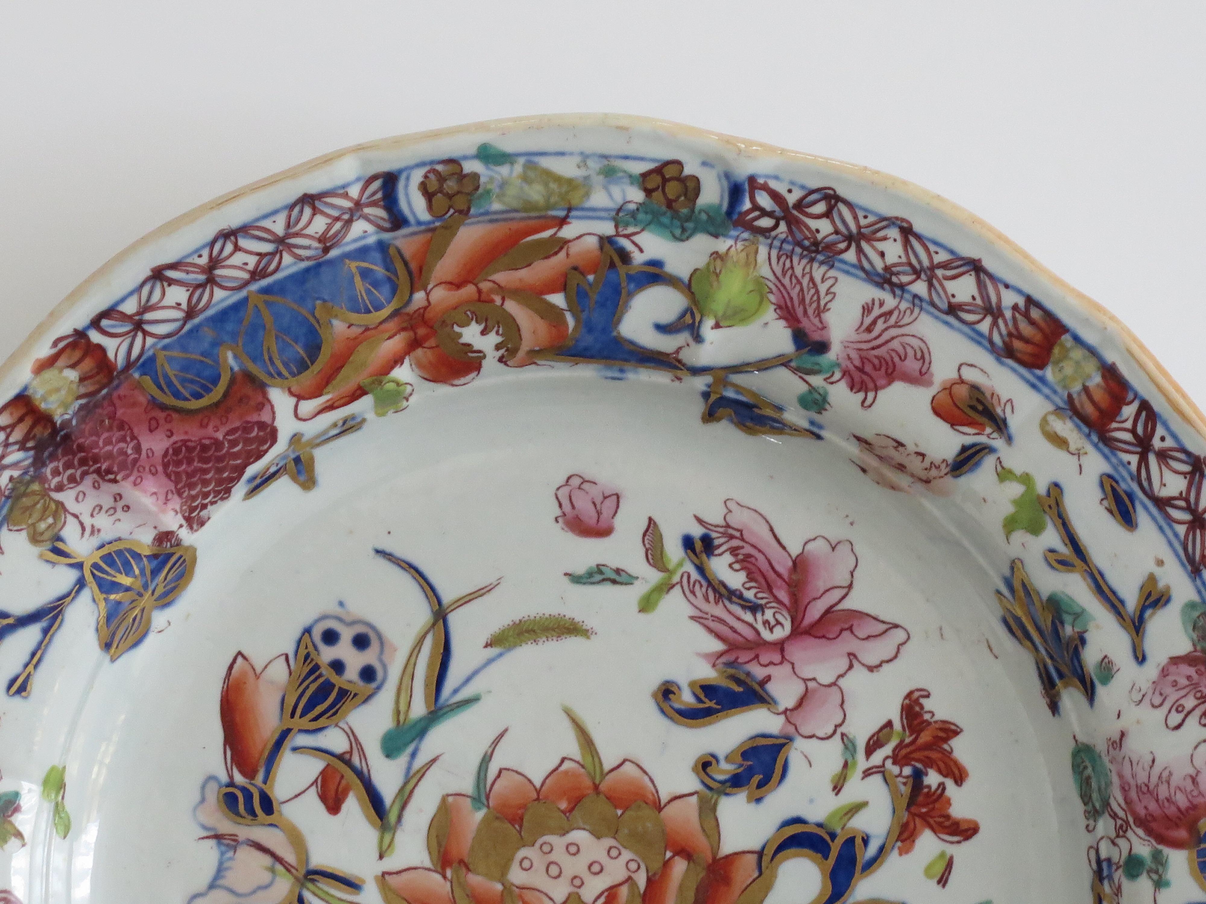 Bella COPPIA di piatti georgiani Mason's Ironstone con motivo a giglio d'acqua, circa 1818 in vendita 5