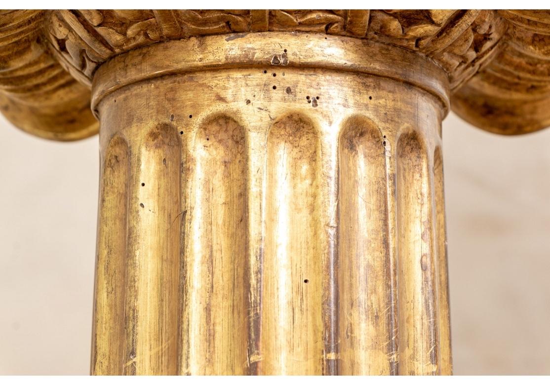 20th Century Fine Pair of Gilt Column Minerva Floor Lamps by Paul Ferrante