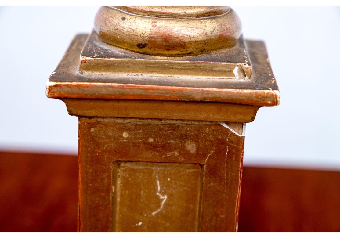 Fine Pair of  Gilt Wood  Barley Twist Column Form Table Lamps For Sale 1