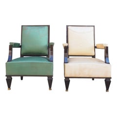Fine Pair of Grand Armchairs Attributed to Andre Arbus