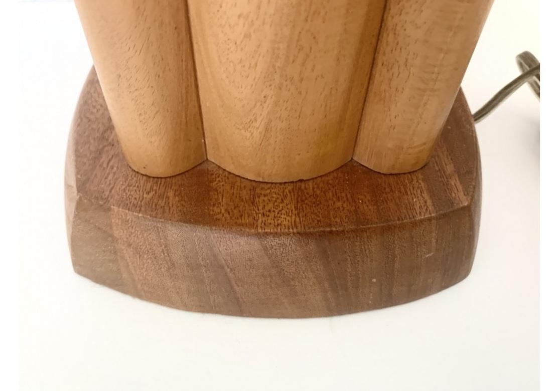 American Fine Pair Of  Hand Crafted Walnut Mid Century Table Lamps  For Sale