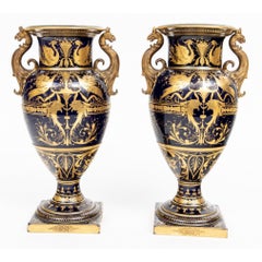 Fine Pair of Hand Painted Royal Vienna Urns