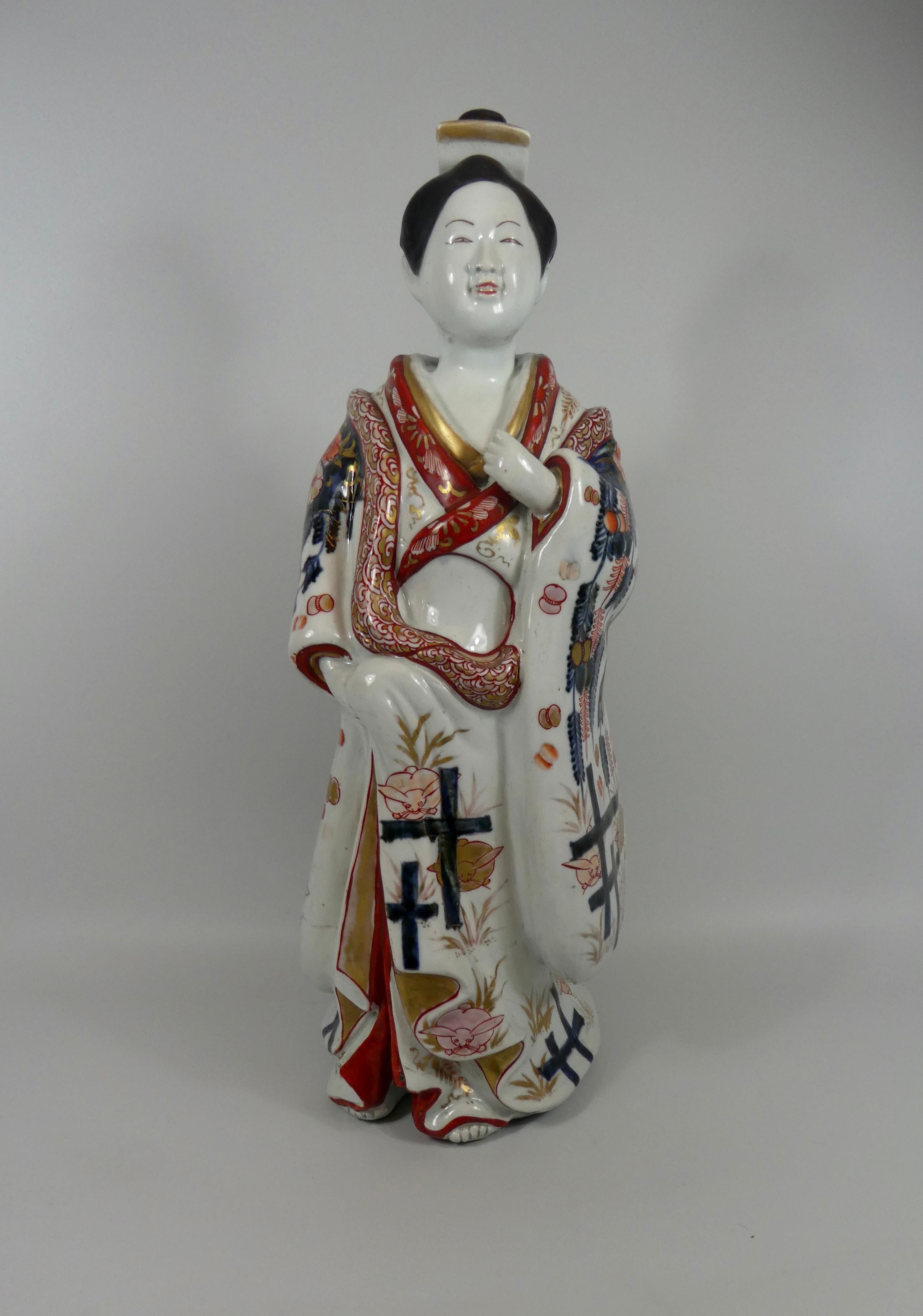 Fine Pair of Imari Porcelain Bijin, circa 1690, Genroku Period 12