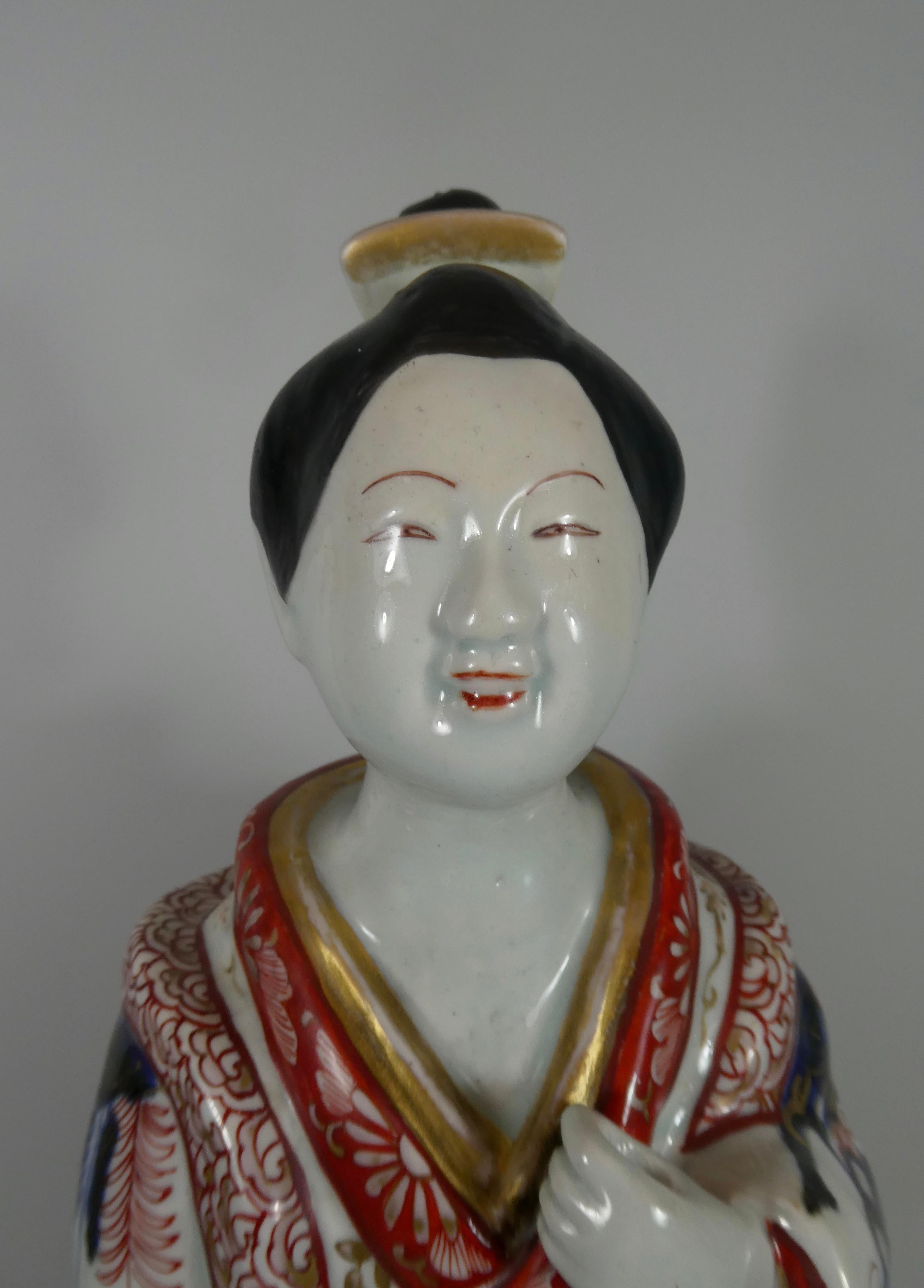 Edo Fine Pair of Imari Porcelain Bijin, circa 1690, Genroku Period