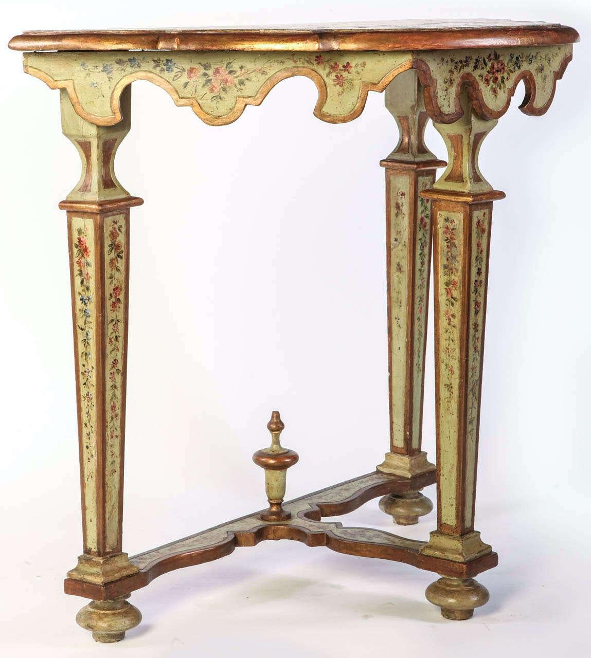Fine Pair of Italian 18th Century Painted Console Tables For Sale 6