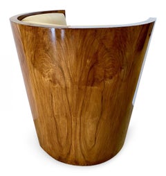 Fine Pair of Italian Late Art Deco Palisander Demilune Club Chairs