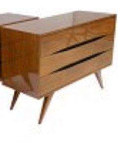 Fine Pair of Italian Mid-Century Modern Three-Drawer Commodes, Campo