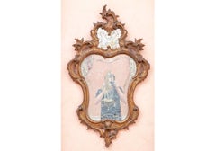 Fine Pair of Italian Rococo Style Etched Mirrors with Silhouettes