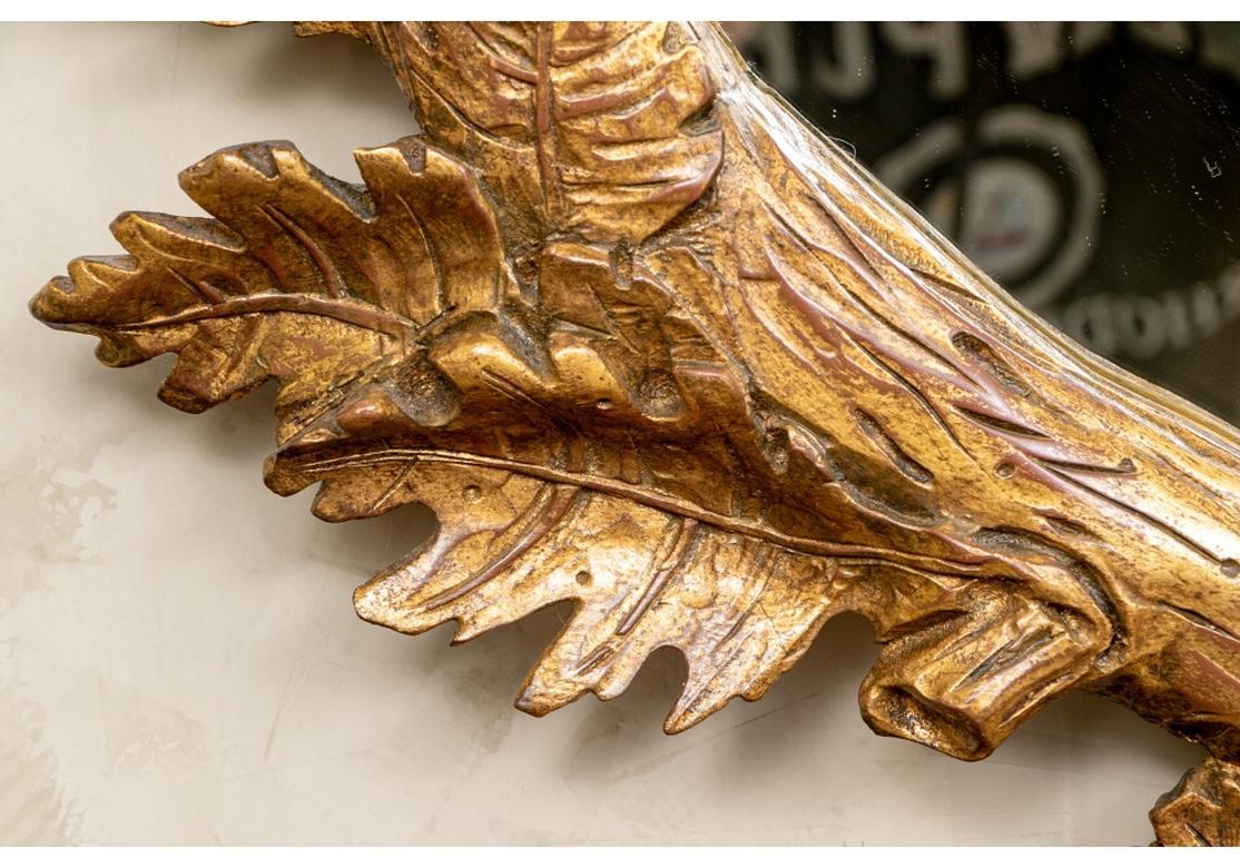 Fine Pair of John Rosselli Gilt Wood Mirrors with Carved Acorns & Oak Leaves 5