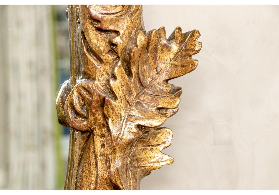 Fine Pair of John Rosselli Gilt Wood Mirrors with Carved Acorns & Oak Leaves 2