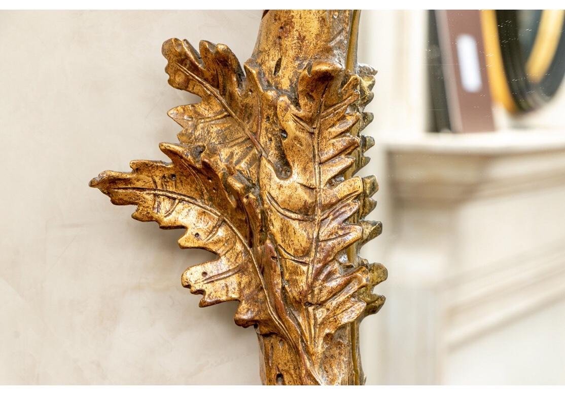 Fine Pair of John Rosselli Gilt Wood Mirrors with Carved Acorns & Oak Leaves 3
