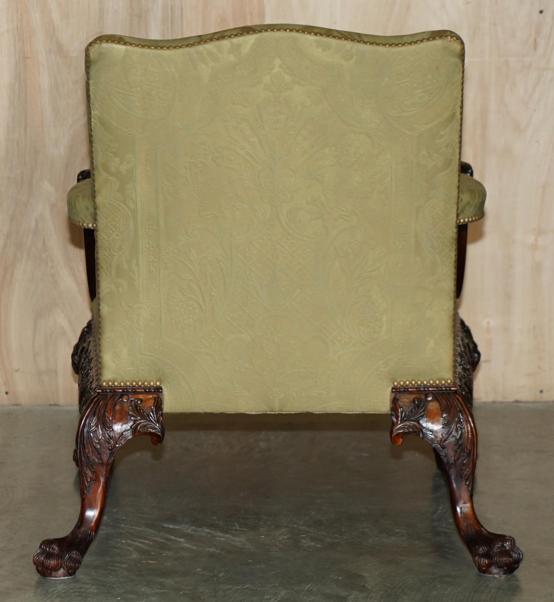 FINE PAiR OF LARGE CARVED GAINSBOROUGH ARMCHAIRS AFTER GILES GRENDEY 1693-1780 For Sale 8