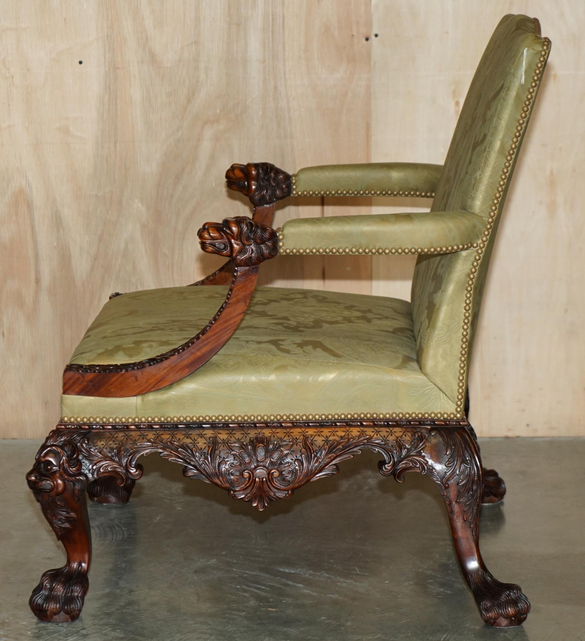FINE PAiR OF LARGE CARVED GAINSBOROUGH ARMCHAIRS AFTER GILES GRENDEY 1693-1780 For Sale 10