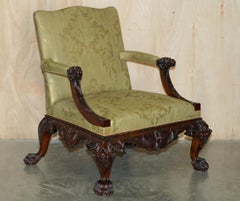 FINE PAiR OF LARGE CARVED GAINSBOROUGH ARMCHAIRS AFTER GILES GRENDEY 1693-1780