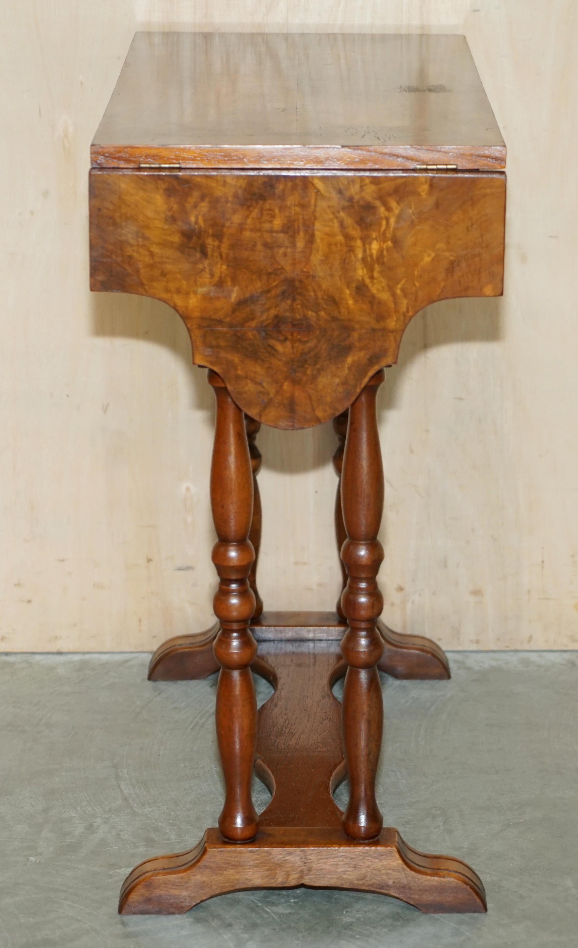 Fine Pair of Large Figured Burr Burl Walnut Extending Occasional Side End Tables 4