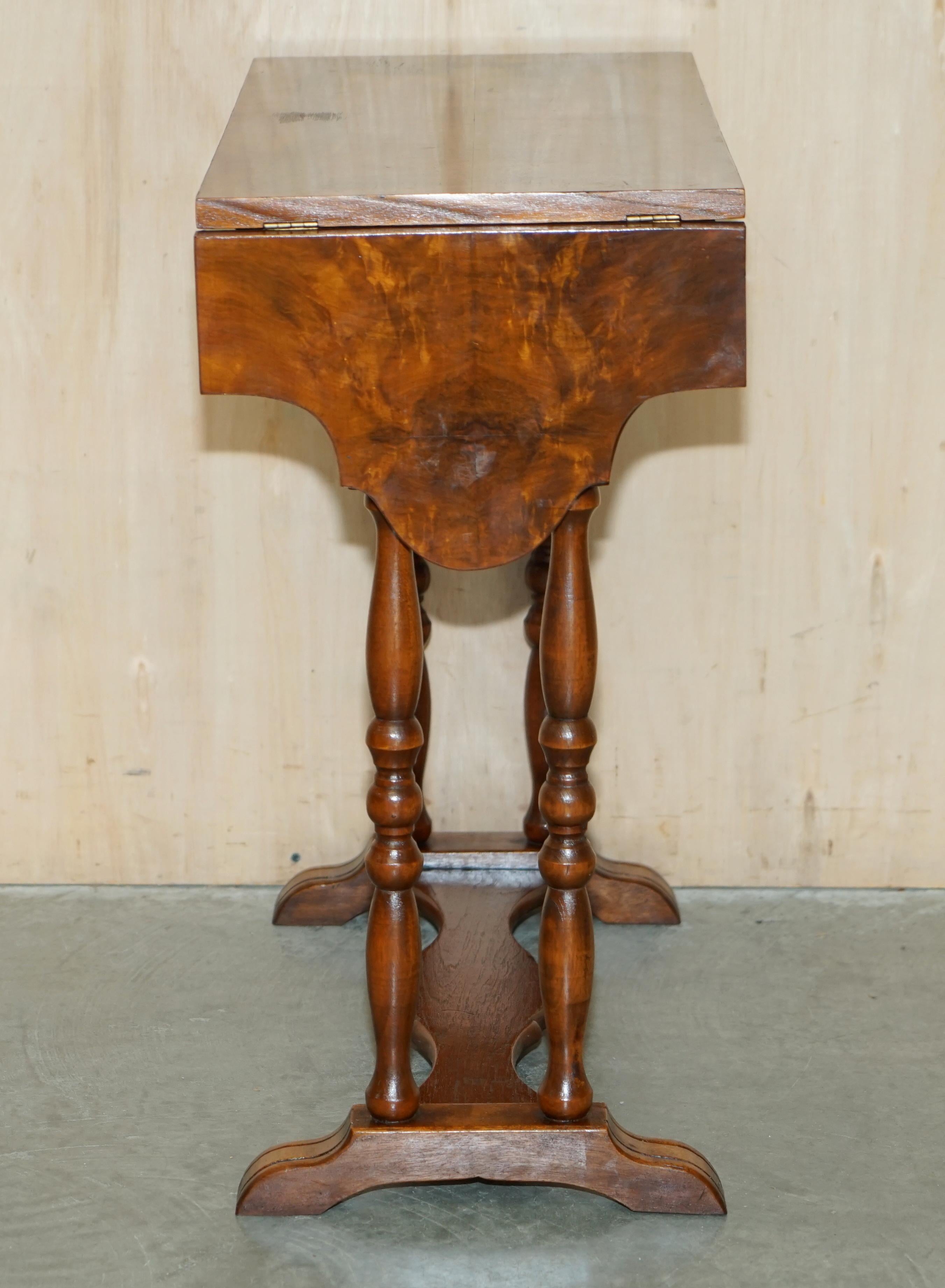 Fine Pair of Large Figured Burr Burl Walnut Extending Occasional Side End Tables 6